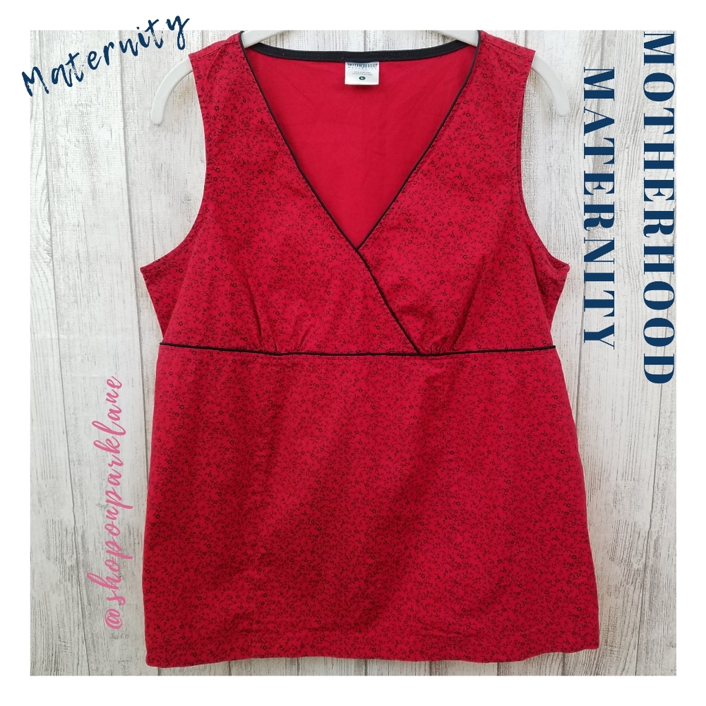 Motherhood Maternity Sleeveless Floral Top, Red